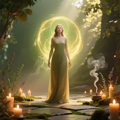 Молодая девушка делает обряд снятие Венца безбрачия