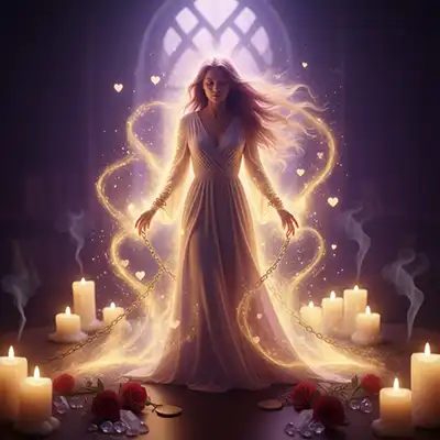 Молодая девушка делает обряд чистки и защиты