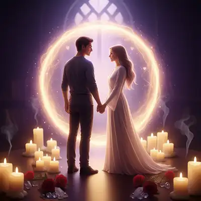 Молодой парень держит за руку молодую девушку