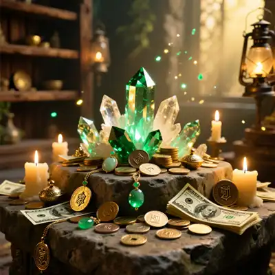 На столе лежат деньги и делается обряд безденежья